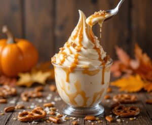 Sugar-and-Spice-and-All-Things-ICE-image-7-salted-caramel-soft-serve-ice-cream-topped-with-pretzel-pieces-and-caramel-drizzle-Frosted-Fusions