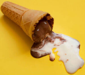 10 Common Homemade Ice Cream Problems And How To Fix Them image 2 super runny ice cream in cone yellow background frosted fusions