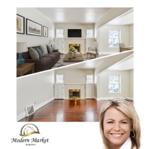 Home staging example before and after