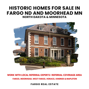 Historic brick home for sale in Fargo ND and Moorhead MN, showcasing classic architecture and early 1900s design