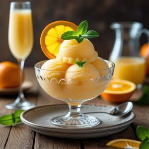 Mimosa-Sorbet-–-A-Brunch-Inspired-Frozen-Bubbly-Dessert-Image-1-glass-dessert-dish-of-mimosa-sorbet-with-oranges-and-blubbly-Frosted-Fusions