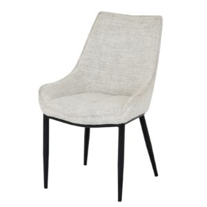Stoneygate Dining Chair woven textiles with curved back and arms on white background