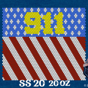 SS20 american flag 2 911 20oz rhinestone template watermark