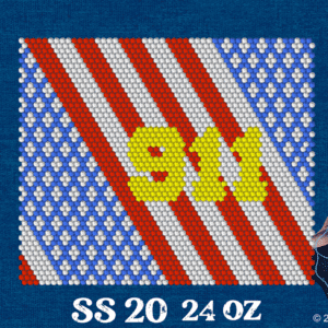 SS20 american flag 911 24oz rhinestone template watermark