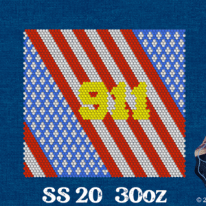 SS20 american flag 911 30oz rhinestone template watermark