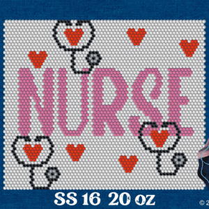 nurse SS16 20oz rhinestone template watermark
