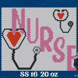 nurse stethoscope SS16 20oz rhinestone template watermark