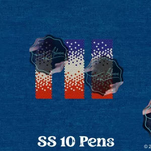 SS10 pens red white blue ombre rhinestone template watermark