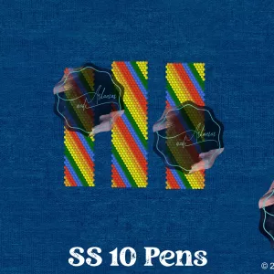 SS10 rainbow 3 pens rhinestone pattern watermark