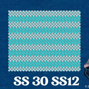 SS30 SS12 aquamarine Cushion 24oz rhinestone template watermark