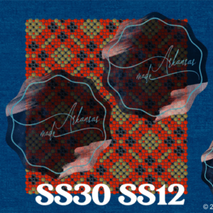 SS30 SS12 black gold red plaid Cushion 32oz rhinestone template version watermark