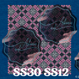 SS30 SS12 black grey plaid Cushion 40oz mug rhinestone template version watermark