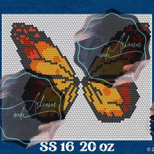 monarch butterfly SS16 20oz rhinestone template watermark