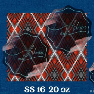 Nouveau Diamonds Red SS16 Rhinestone Template Pattern 20oz Straight Skinny