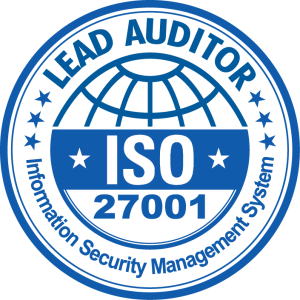Logo certyfikatu Lead Auditor ISO 27001 - System Zarządzania Bezpieczeństwem Informacji