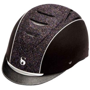 Scahrf No.3 Glitter Riding Hat - Galaxy night with Suede