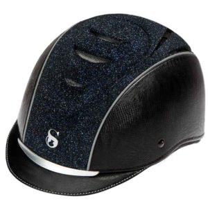 Scahrf No.3 Glitter Riding Hat - ice night sky with croco