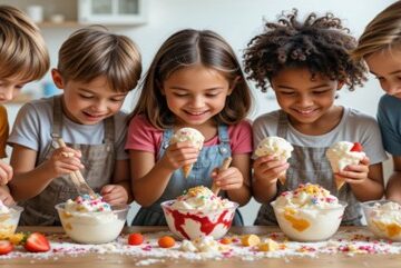 10-Easy-Homemade-Ice-Cream-Recipes-For-Kids-Cheap-Fun-Totally-Customisable-featured-image-637x1920w-happy-children-making-ice-cream-with-fresh-fruit-and-sprinkles-Frosted-Fusion