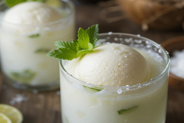 A-Dairy-Free-Coconut-Mojito-Cocktail-Sorbet-With-Mocktail-Options-Featured-Image-637x1920w-Mojito-Sorbet-in-glass-with-fresh-mint-leaves-Frosted-Fusions