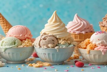 Celebrating National Ice Cream Month And The World’s Love Affair With Ice Cream Featured Image 637x1920w selection of ice cream with sprinkles waffle cones Frosted Fusions