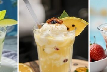 10 Best Rum Dessert Recipes – Cocktail-Inspired Sorbets & Ice Creams For Summer Featured Image 637x1920w three bright and colourful rum-inspired ice cream or sorbet cocktails Frosted Fusions