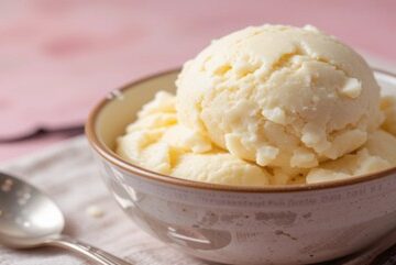 How To Make Custard-Style Ice Cream Silky, Smooth & Fool Proof Featured Image 637x1920w Bowl of Custard based Vanilla Bean Ice Cream with fresh vanilla pods Frosted Fusions