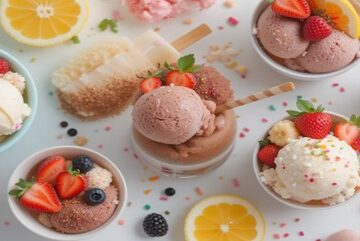 Nut-Free-Ice-Creams-Sorbets-–-Allergy-Friendly-Frozen-Treats-Featured-image-637x1920w-top-view-of-brightly-coloured-ice-creams-fruit-and-no-nuts-Frosted-Fusions