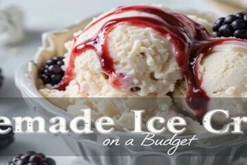 Homemade Ice Cream On A Budget – Delicious Frozen Treats For Less Featured Image 637x1920w bowl of vanilla ice cream topped with blackberries and coulis Frosted Fusions