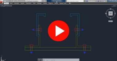 Screenshot of PLAY button of CAD/BIM video for AutoCAD