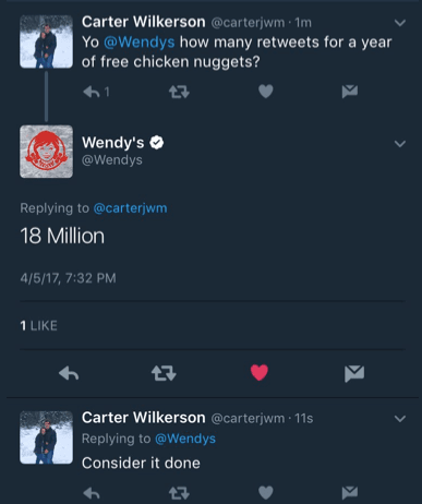 Twitter da Wendy's