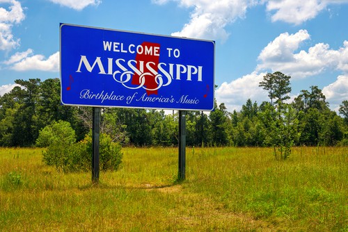 Mississippi road sign