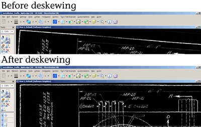 MicroStation Deskew Raster Before After