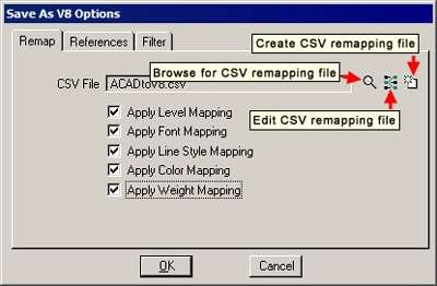 V8SaveOptions - microstation to autocad
