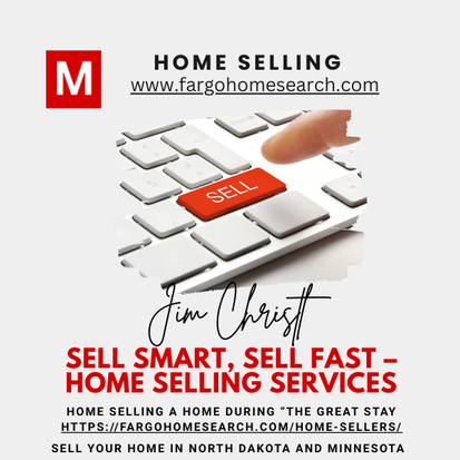 Hand pressing a red &ldquo;SELL&rdquo; key on a keyboard&mdash;Modern Market REALTORS&reg; home-selling services for North Dakota and Minnesota.