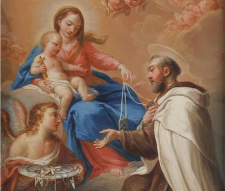 cuadro escapulario virgen del carmen san simon stock