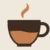 A logo of a coffee cup with steam coming out