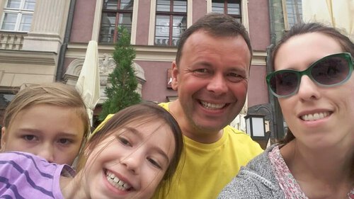 Chris from Kielbasa stories with her family in Poland.