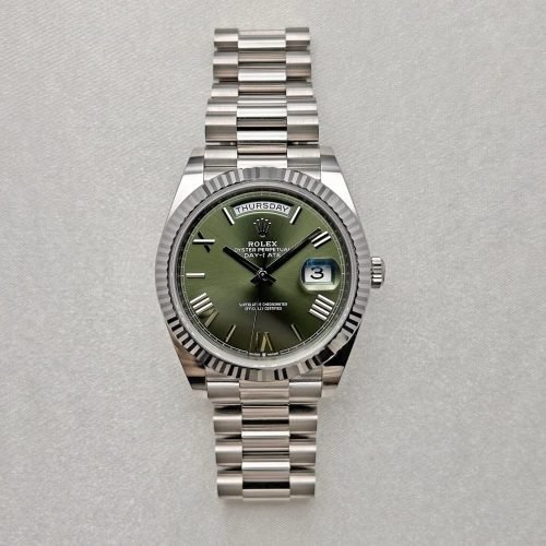 Buy Rolex Day-Date 40mm Olive Dial 228239-0033 in Geneva and Dubai - K2 Luxury Watches