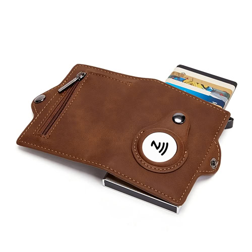 airtag wallet brown
