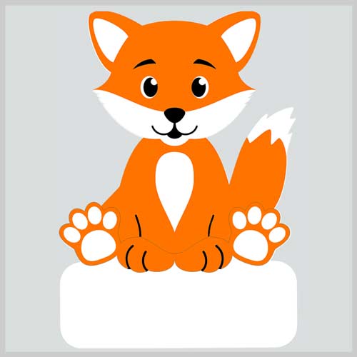 Geburtstafel Fuchs zum selber bemalen