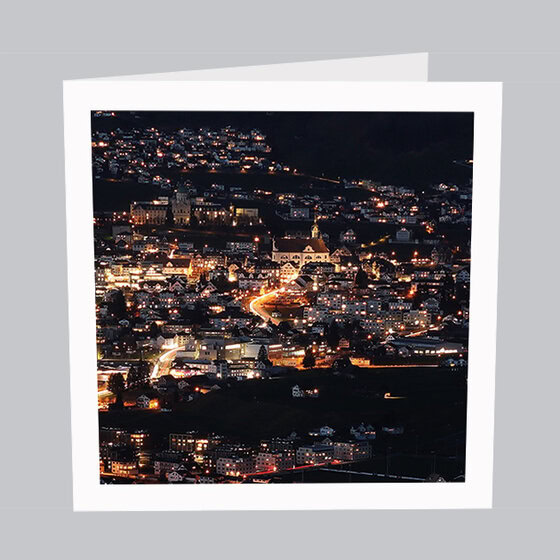 Landschaftskarte Schwyz bei Nacht