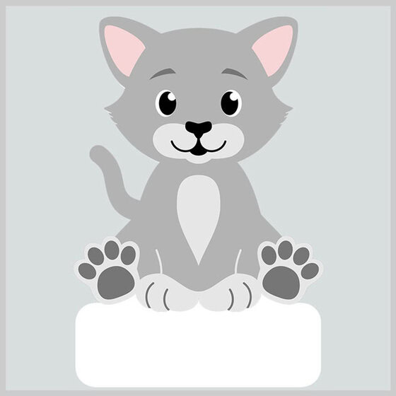 Geburtstafeln-Katze zum selber bemalen