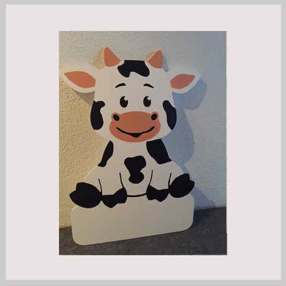 Geburtstafel Kuh zum selber bemalen