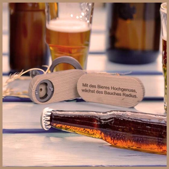 Flaschen&ouml;ffner klein, mit Spruch