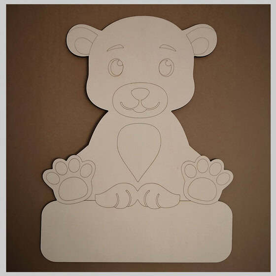 Geburtstafel B&auml;r zum selber bemalen