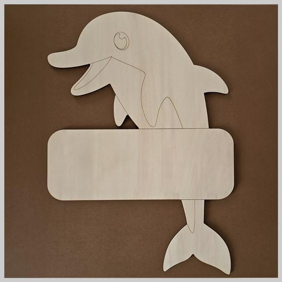 Geburtstafel Delphin zum selber bemalen