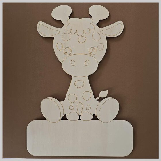 Geburtstafel Giraffe zum selber bemalen