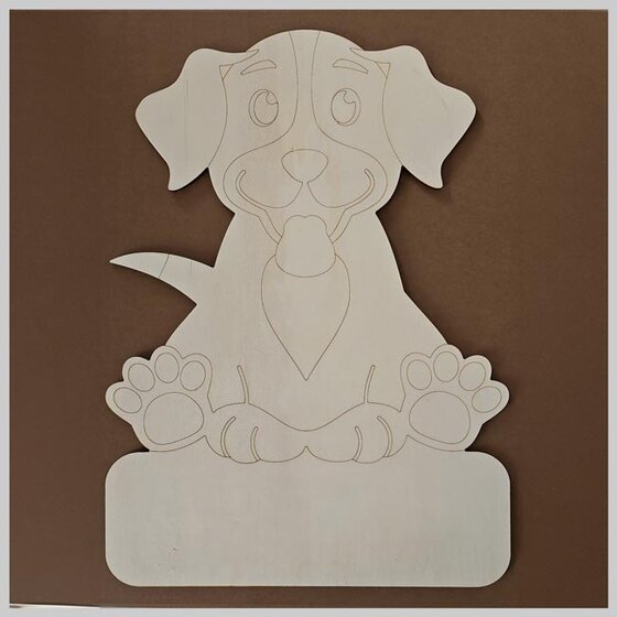 Geburtstafel Hund zum selber bemalen