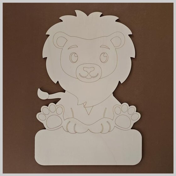 Geburtstafel L&ouml;we zum selber bemalen