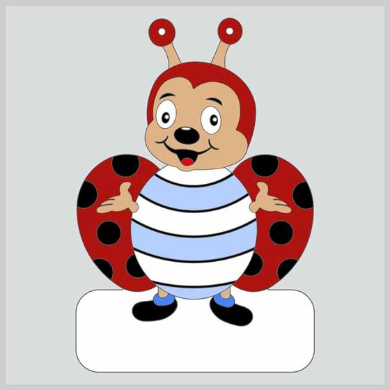 Geburtstafel-Marienk&auml;fer-Junge zum selber Bemalen